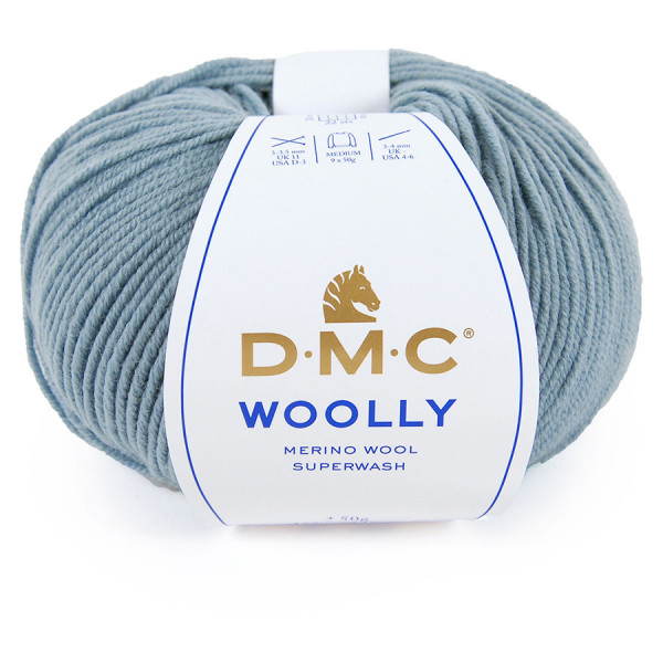 Laine Wooly pur Mérinos 78 Bleu gris