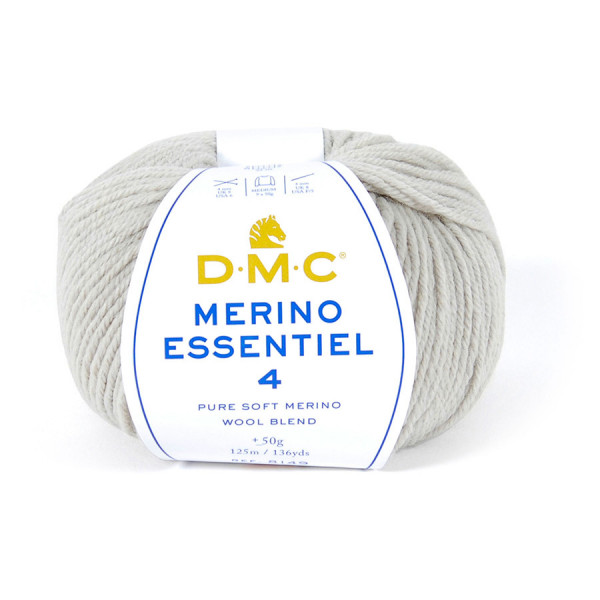 Fil à tricoter Merino Essentiel 4 50g 862 Gris clair