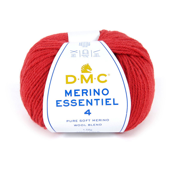 Fil à tricoter Merino Essentiel 4 50g 871 Rouge sang
