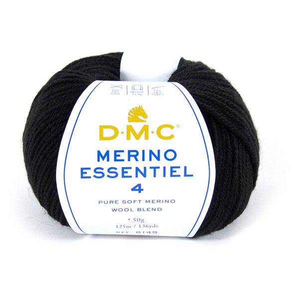 Fil à tricoter Merino Essentiel 4 50g 873 Noir
