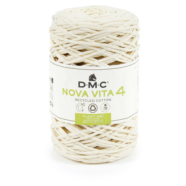 Fil tricot et crochet Nova Vita 4 01 Crème