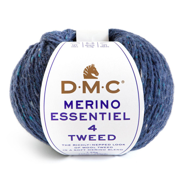 Fil à tricoter Merino Essentiel 4 Tweed 50g 903 Hockney blue