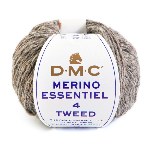 Fil à tricoter Merino Essentiel 4 Tweed 50g 913 Millstone grey