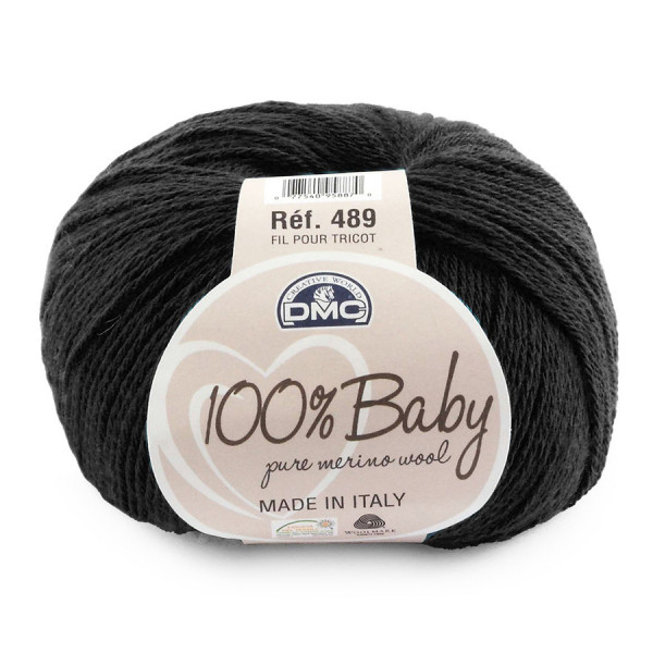 Laine mérinos 100% baby - Pelote 50 g 02 - Noir