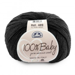 Laine mérinos 100% baby - Pelote 50 g 02 - Noir