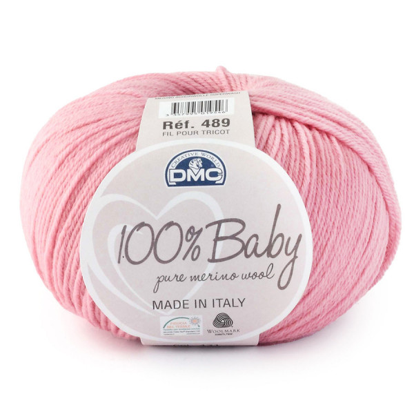 Laine mérinos 100% baby - Pelote 50 g 421 - Rose