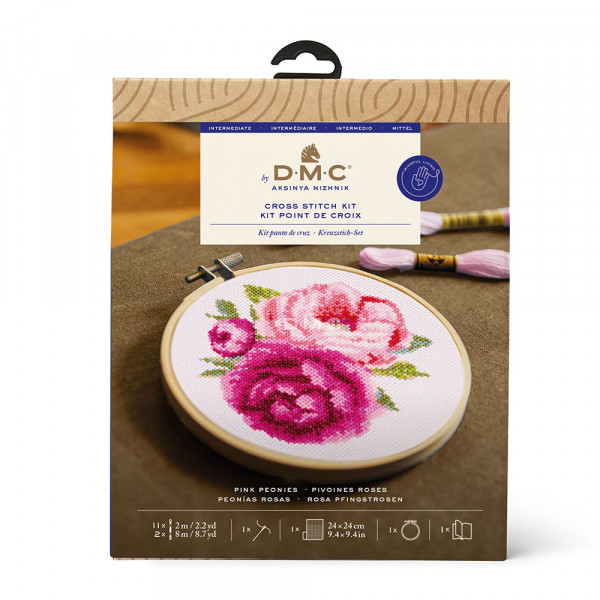 Kit Point de croix Pivoines roses