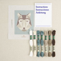 Kit de tapisserie Loup géométrique