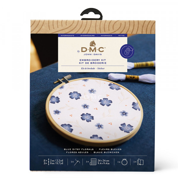 Kit de broderie Petites fleurs bleues