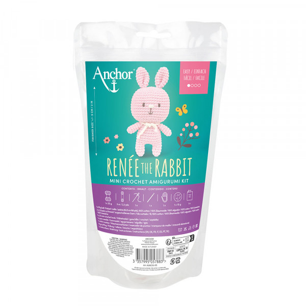 Kit crochet Amigurumi Renée la lapine XS
