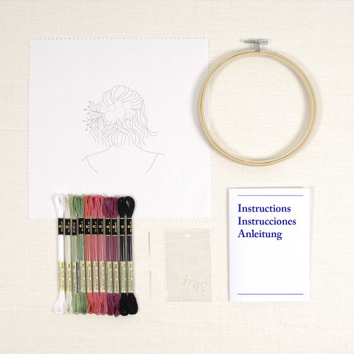 Kit de broderie Coiffure florale