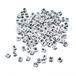 Perles plastiques à lettres Carrées 5 mm 40 g