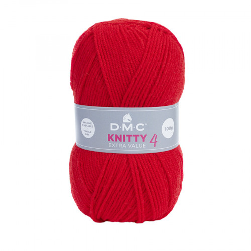 Fil à tricoter Knitty 4 100 g Rouge cardinal n°977