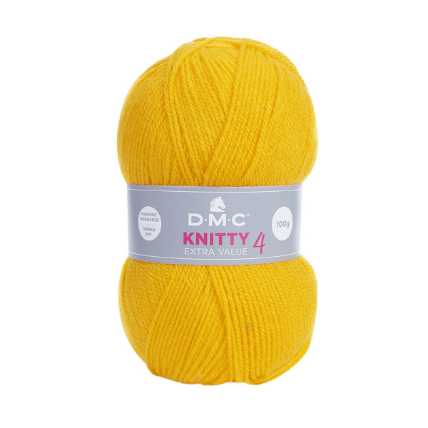 Fil à tricoter Knitty 4 100 g Jaune soleil n°978