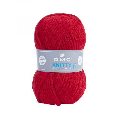 Fil à tricoter Knitty 6 100 g Rouge n°698