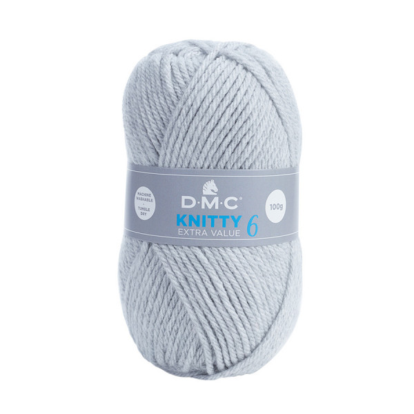 Fil à tricoter Knitty 6 100 g Gris clair n°814