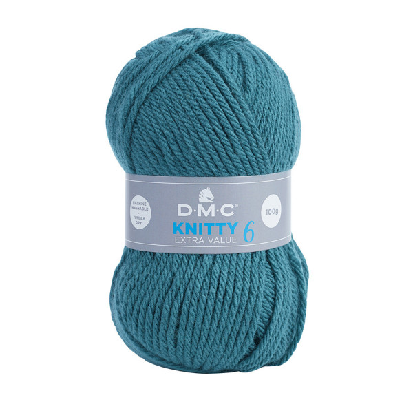 Fil à tricoter Knitty 6 100 g Pétrole n°829