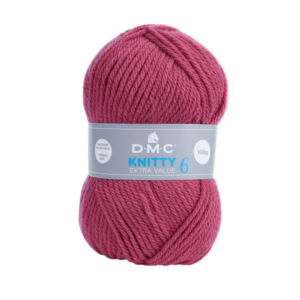 Fil à tricoter Knitty 6 100 g Fuchsia n°846