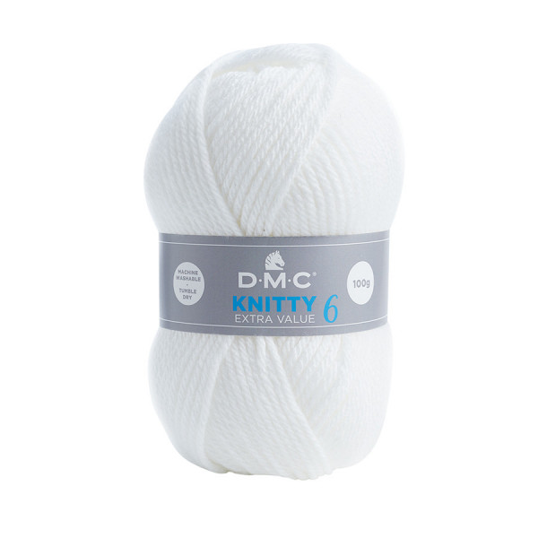 Fil à tricoter Knitty 6 100 g Blanc n°961