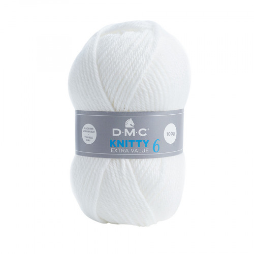 Fil à tricoter Knitty 6 100 g Blanc n°961