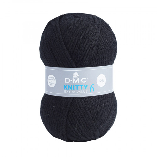 Fil à tricoter Knitty 6 100 g Noir n°965