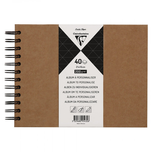 Album à personnaliser Kraft 40 feuilles 200 g/m² 21 x 16 cm