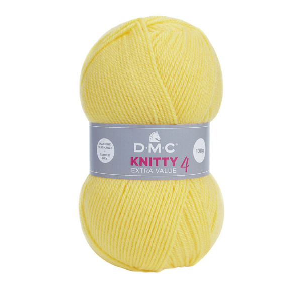 Fil à tricoter Knitty 4 100 g Jaune poussin n°819