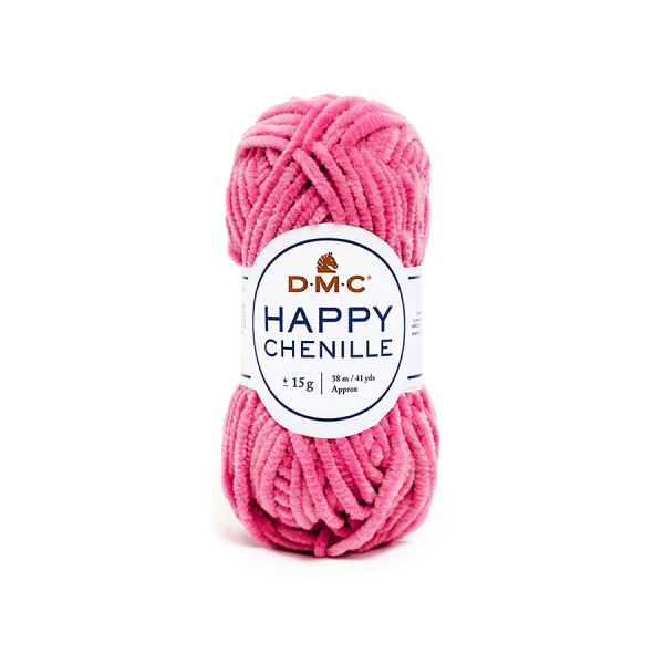 Fil Happy Chenille Pelote 15 g Rose n°24