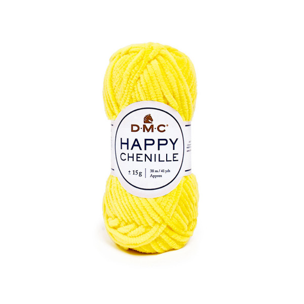 Fil Happy Chenille Pelote 15 g Citron n°25