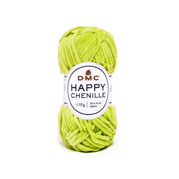 Fil Happy Chenille Pelote 15 g Vert anis n°29