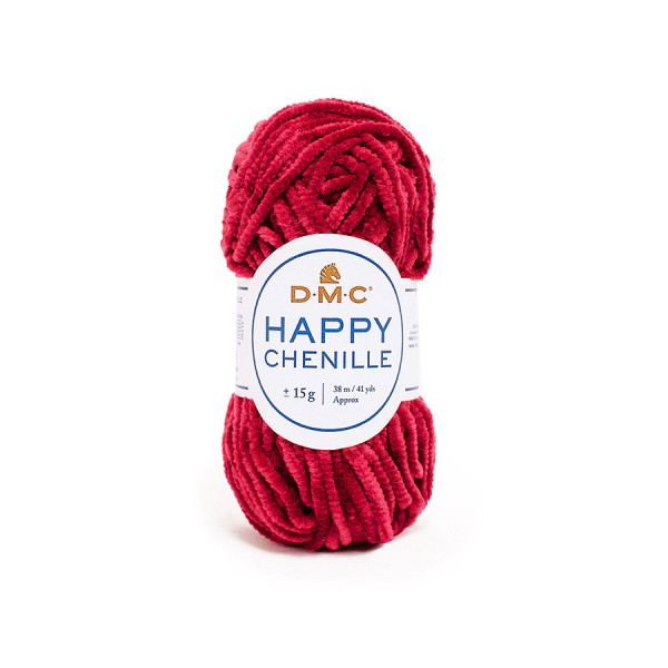 Fil Happy Chenille Pelote 15 g Grenat n°31