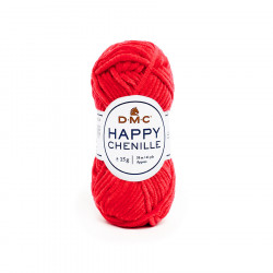 Fil Happy Chenille Pelote 15 g Rouge vif n°34