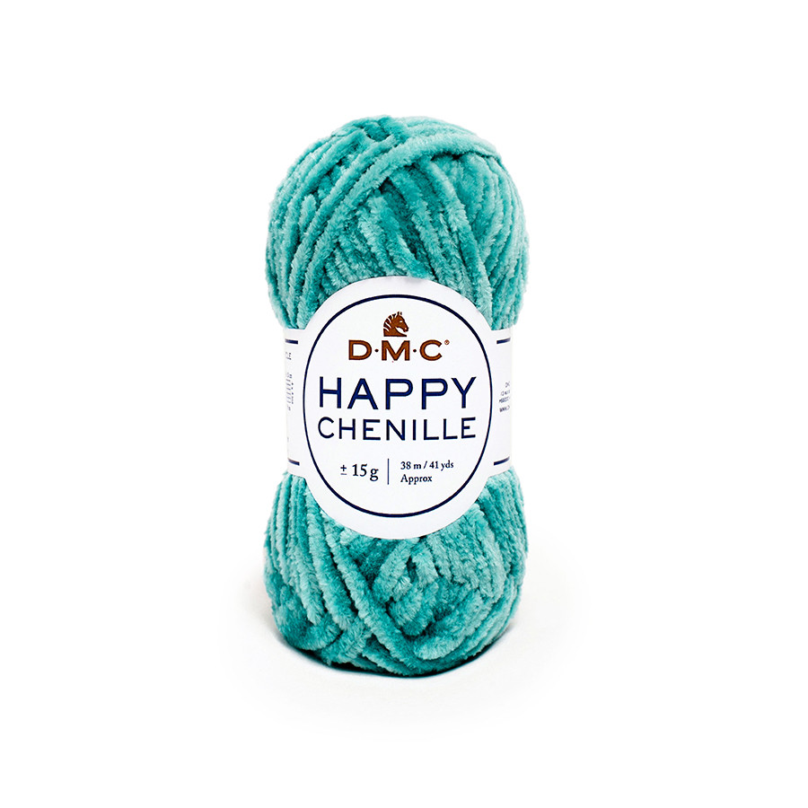 Fil Happy Chenille Pelote 15 g Émeraude n°30 - Scrapmalin