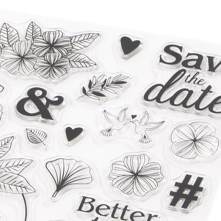 Tampons transparents Save the date 31 pcs