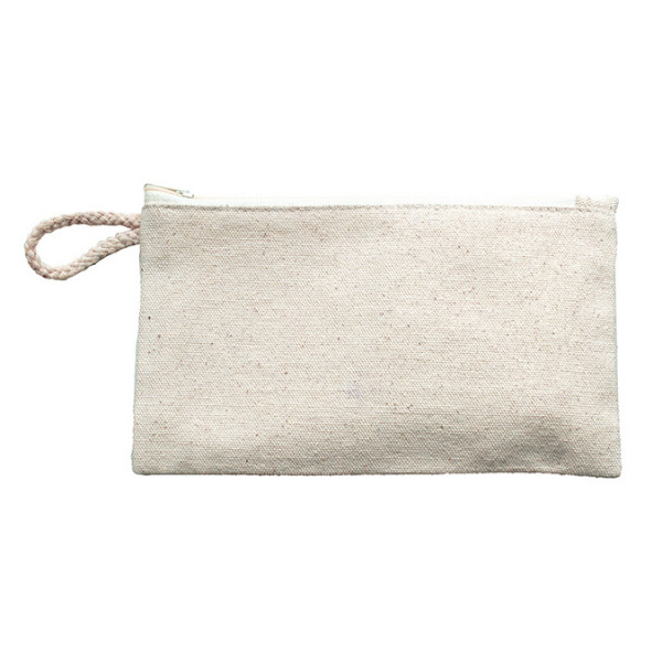 Trousse Tissu Ecru 20.5 x 10.5 cm
