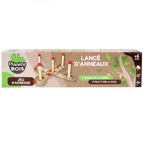 Jeu en bois 5 anneaux à lancer