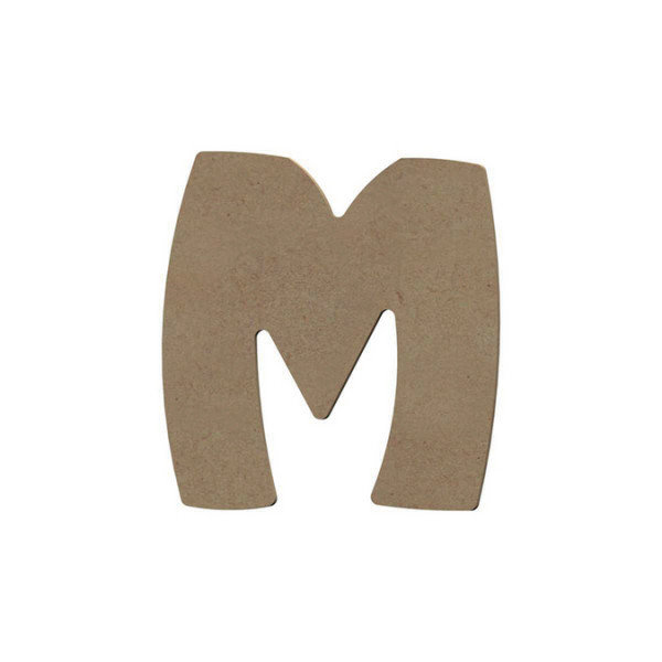 Lettre M en bois médium 8 cm