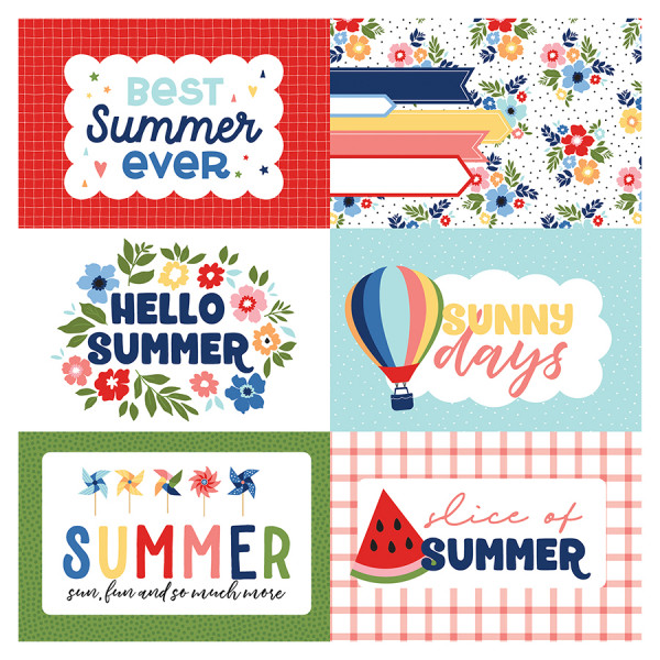 My Favorite Summer Papier imprimé 30 x 30 cm Journaling Cards 10 x 15 cm