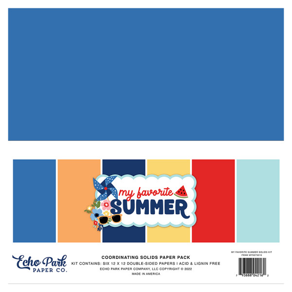 My Favorite Summer Solids Kit Papier uni 30 x 30 cm