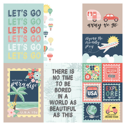 Away We Go Collection Kit Papier imprimé 30 x 30 cm