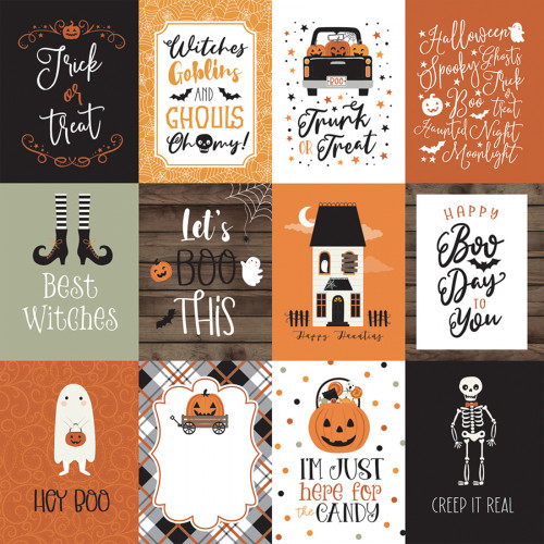 Papier imprimé Cartes de journaling Spooky 12 pcs de 7.5 x 10 cm