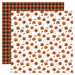 Papier imprimé Citrouilles sculptées 30.5 x 30.5 cm