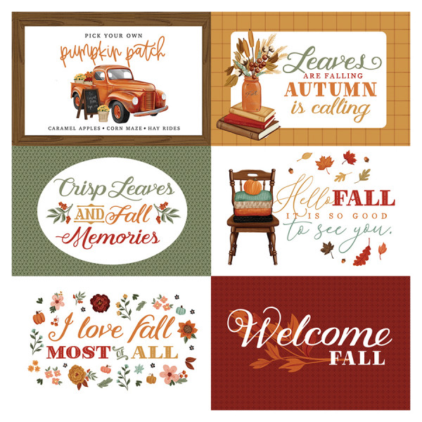 Papier imprimé Cartes de journaling Welcome Fall 6 pcs de 15 x 10 cm