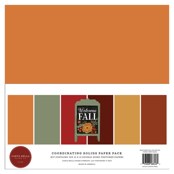 Papier uni Kit Welcome Fall 30.5 x 30.5 cm 6 pcs