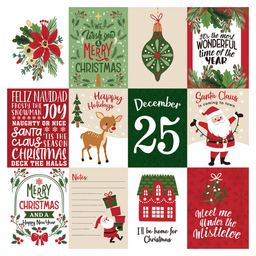 Papier imprimé Cartes de journaling The Magic of Christmas 12 pcs de 7.5 x 10 cm