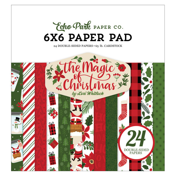 Papier imprimé Recto Verso The Magic of Christmas 15 x 15 cm Bloc de 24 pcs