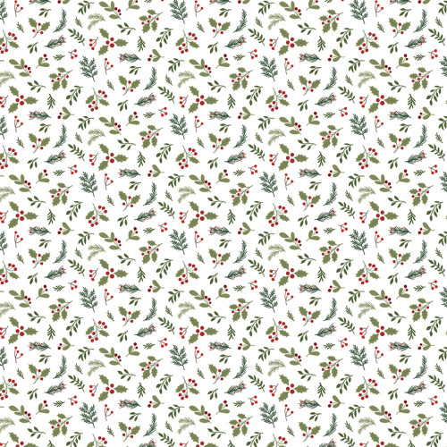 Papier imprimé Mistletoe and Holly 30.5 x 30.5 cm