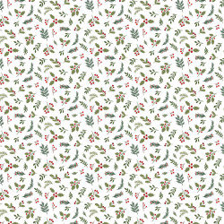 Papier imprimé Mistletoe and Holly 30.5 x 30.5 cm