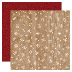 Papier imprimé Woodgrain Snowflakes 30.5 x 30.5 cm