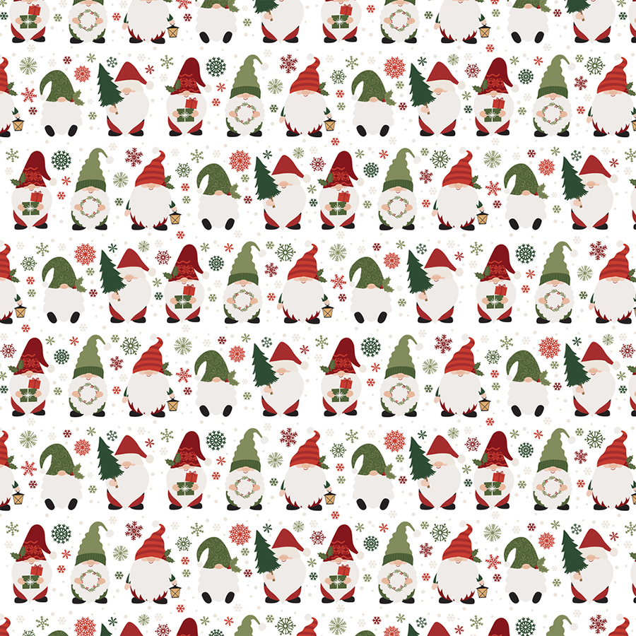 Papier imprimé Christmas Gnomes 30.5 x 30.5 cm